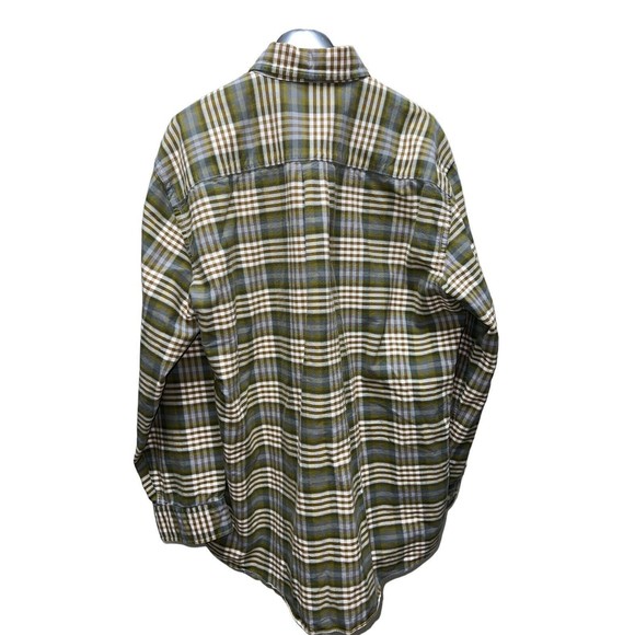 Nordstrom Mens 'Pure Stuff' Green Plaid Cotton Button-Up Shirt Size L - Picture 3 of 9
